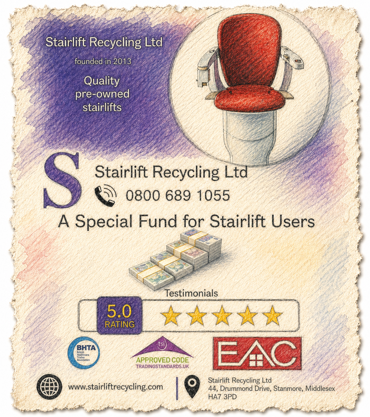 Stairlift Recycling Ltd special fund helping reduce stairlift costs for users