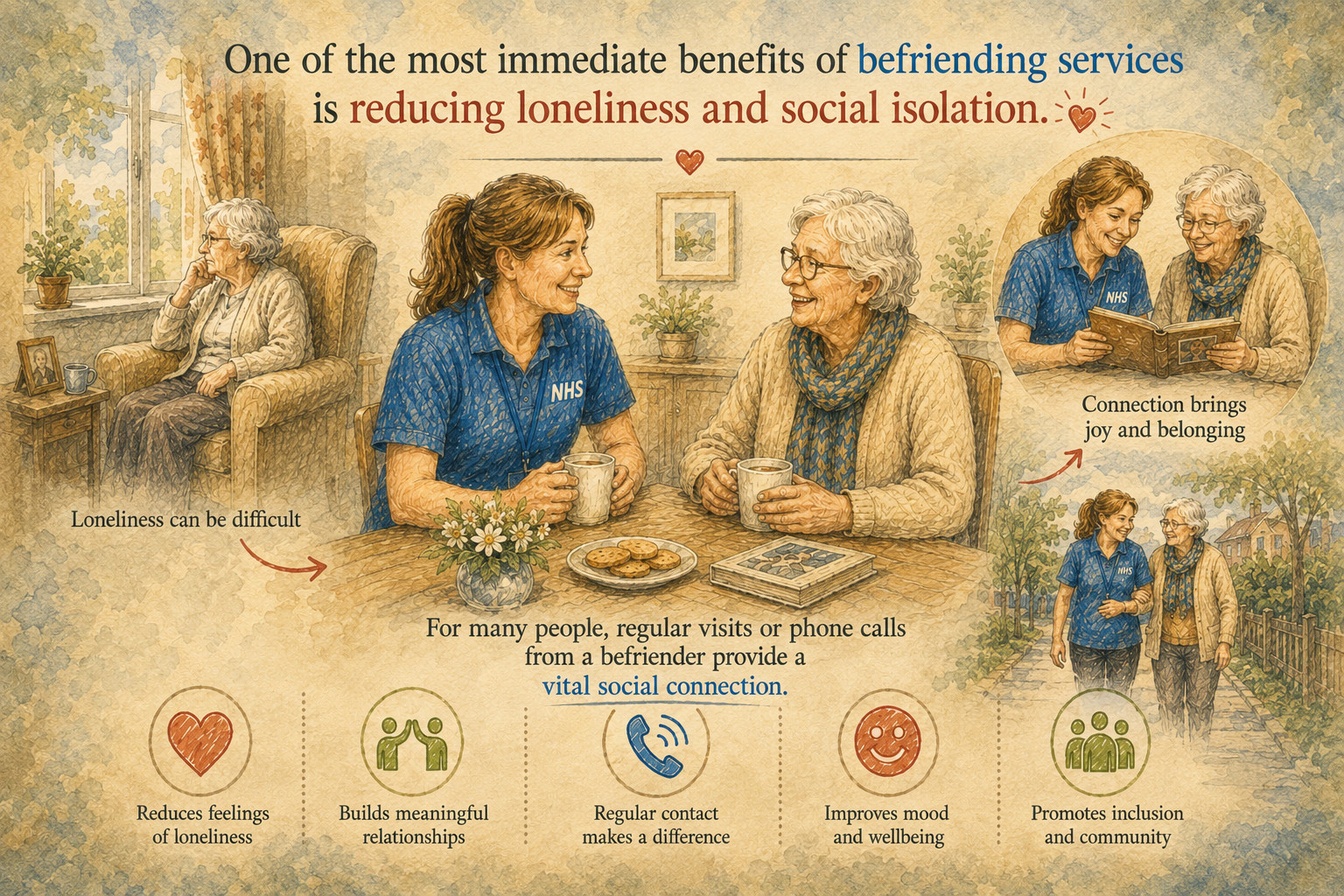 Services aimed at reducing loneliness and social isolation