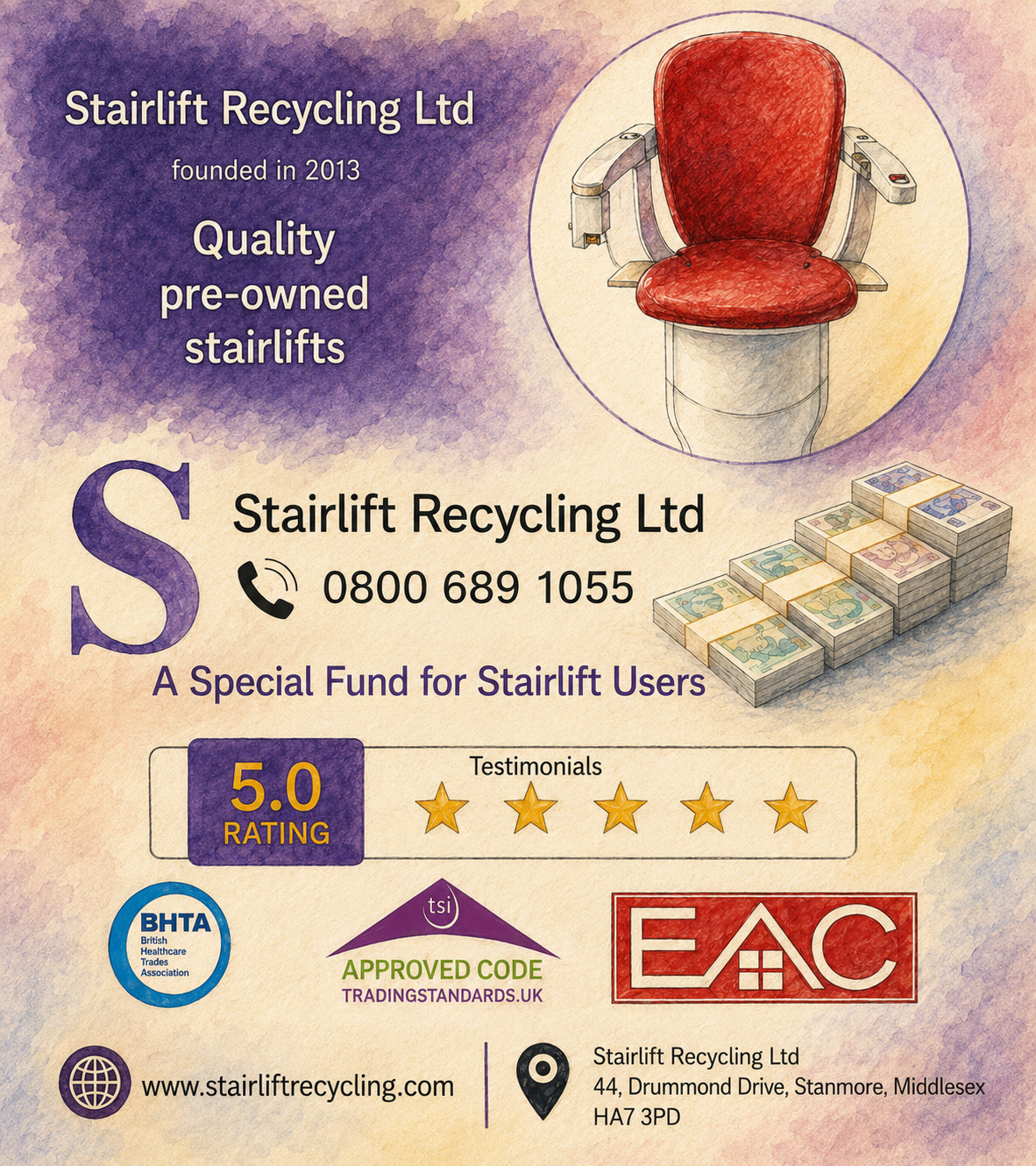 Stairlift Recycling Ltd special fund helping reduce stairlift costs for users